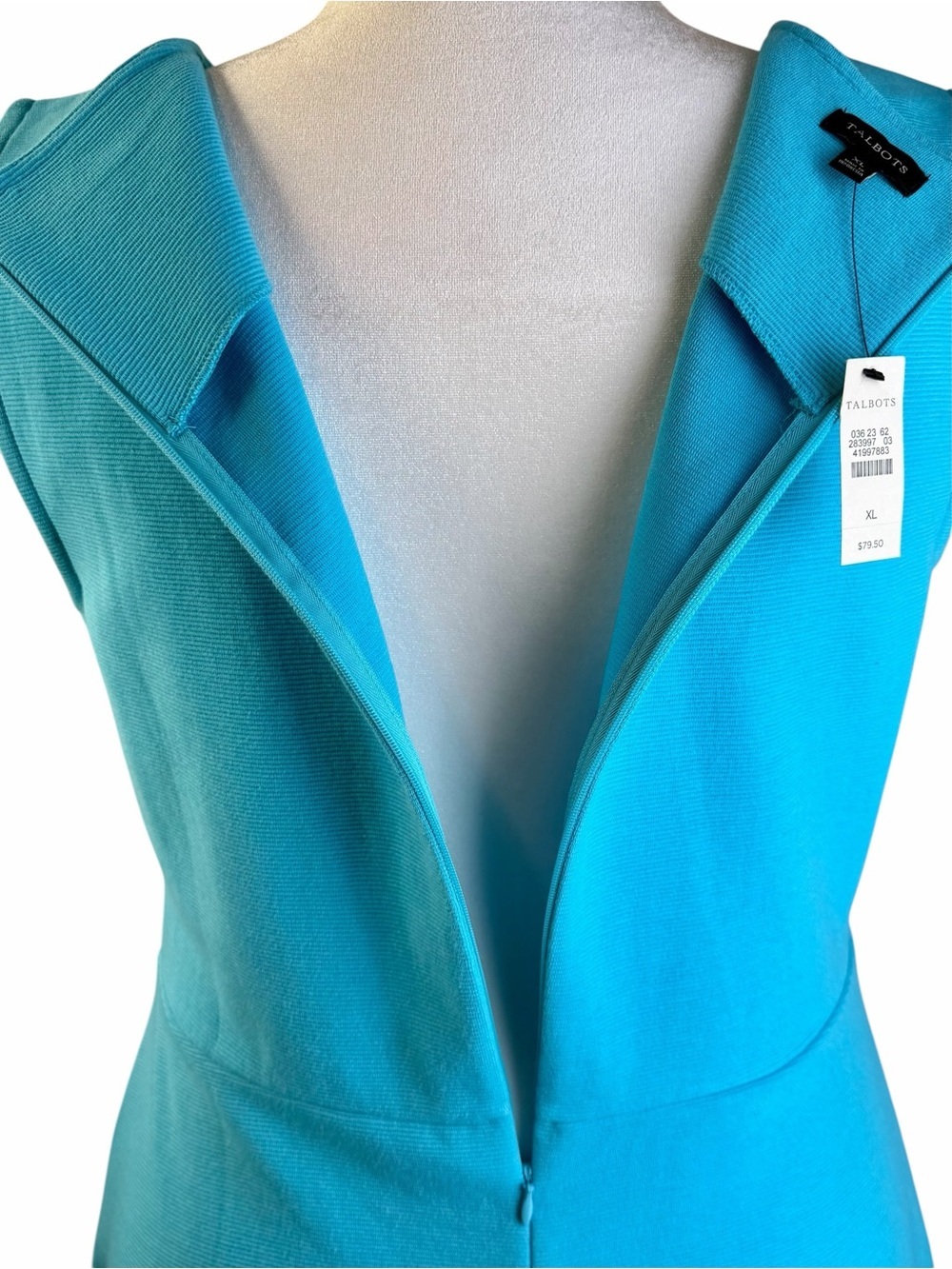 Talbots Sleeveless Blue Fit & Flare Dress Size XL - Picture 6 of 13
